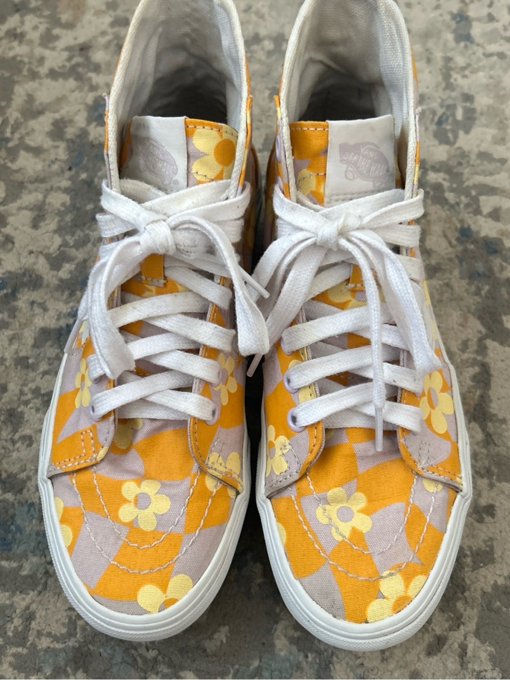 Vans Sk8 Hi Tapered Platform Daisy Women Yellow Size 7.5 Sneaker Shoes